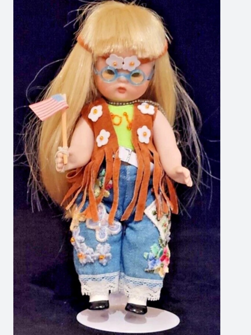 Marie Osmond Fine Porcelain “Petite Amour” Collector Doll #1552 LE “Zoe” Hippie